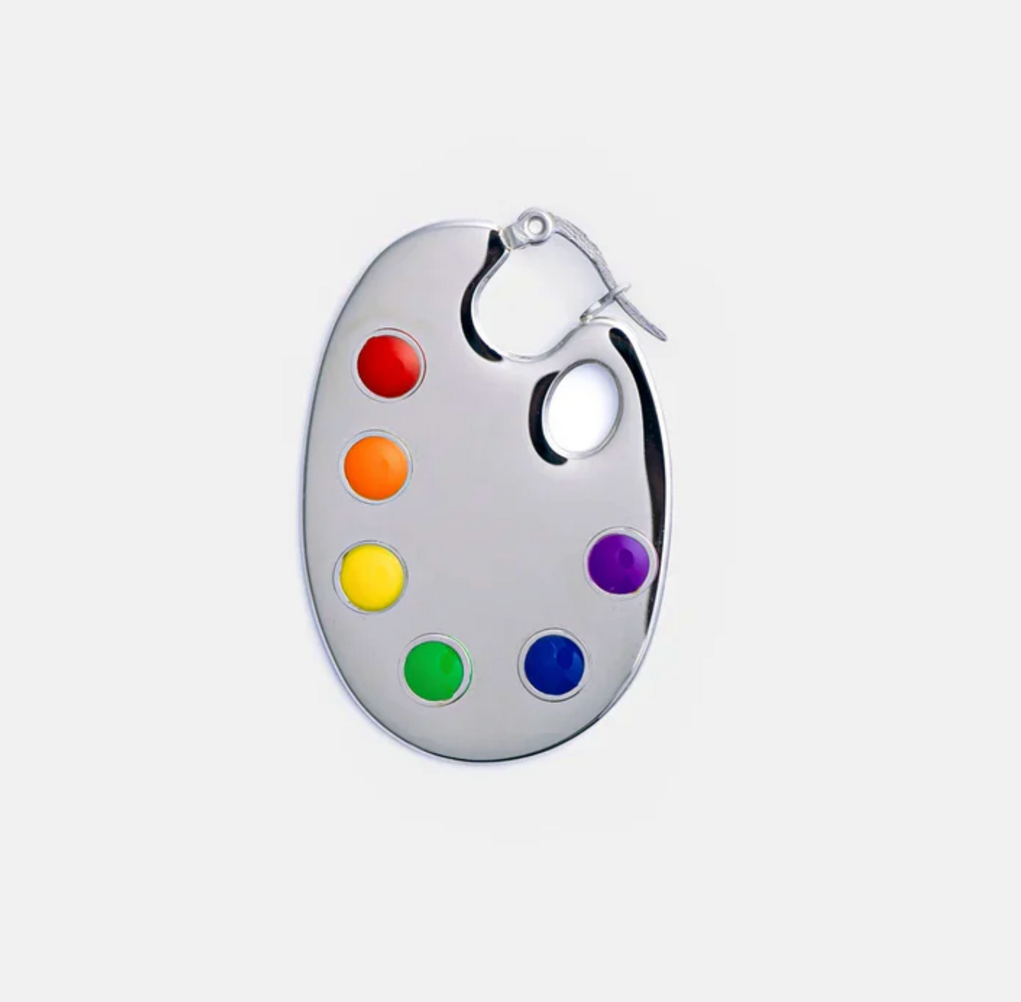 Paint Palette Earrings in Silver