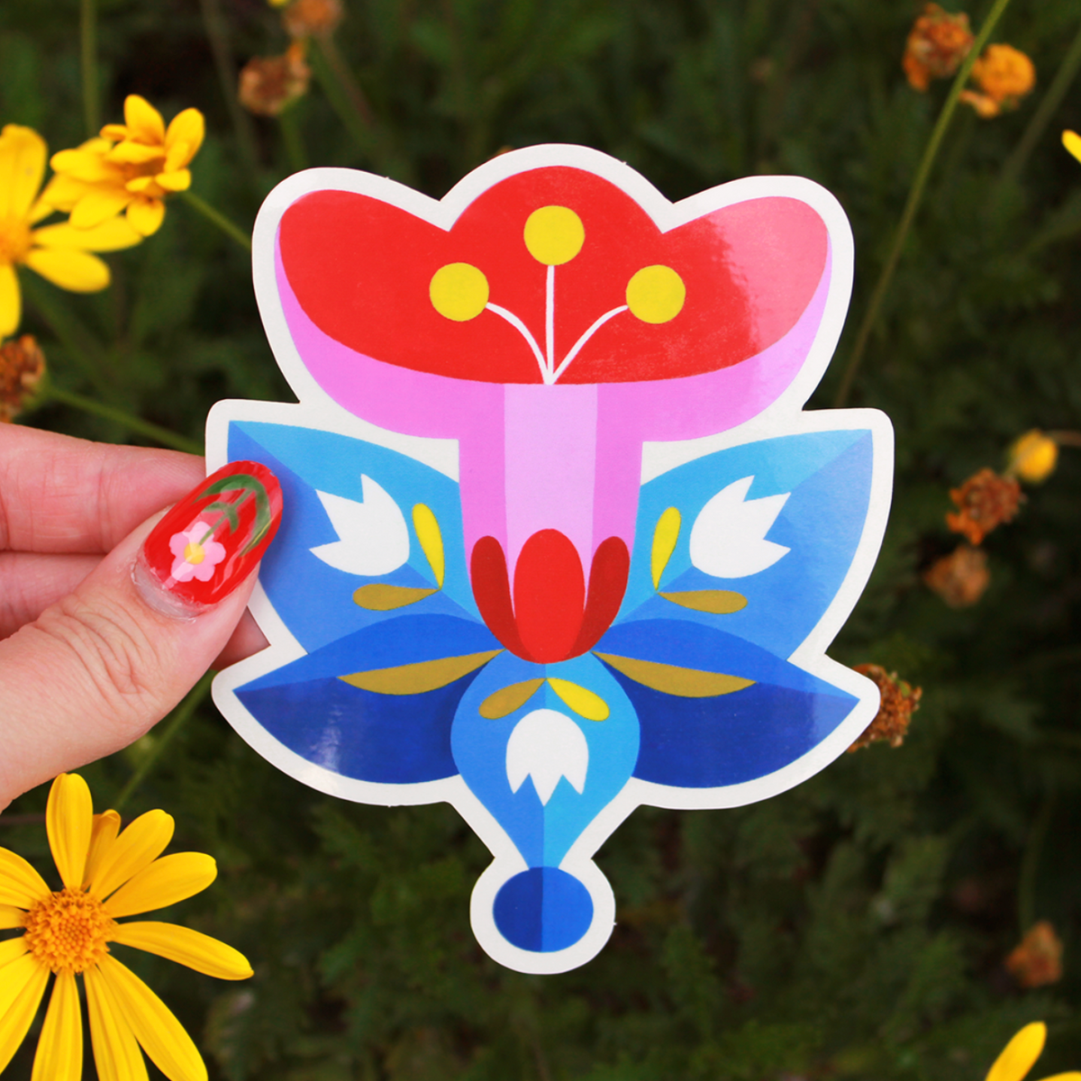 Folk Flower Sticker