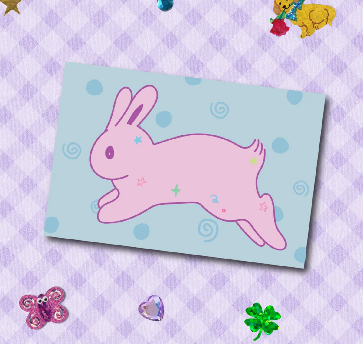 Skelly Bunny Lenticular Print