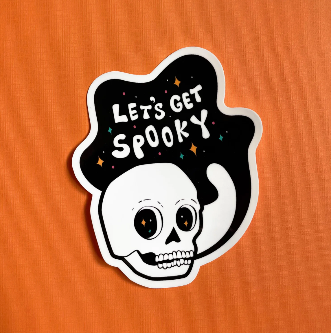 Let's Get Spooky Skull Sticker