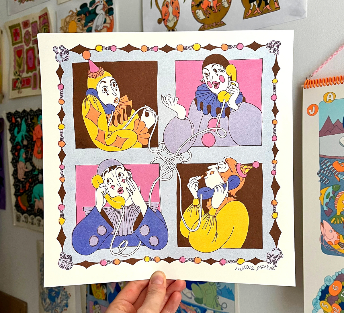 Clown Conference Call Riso Print