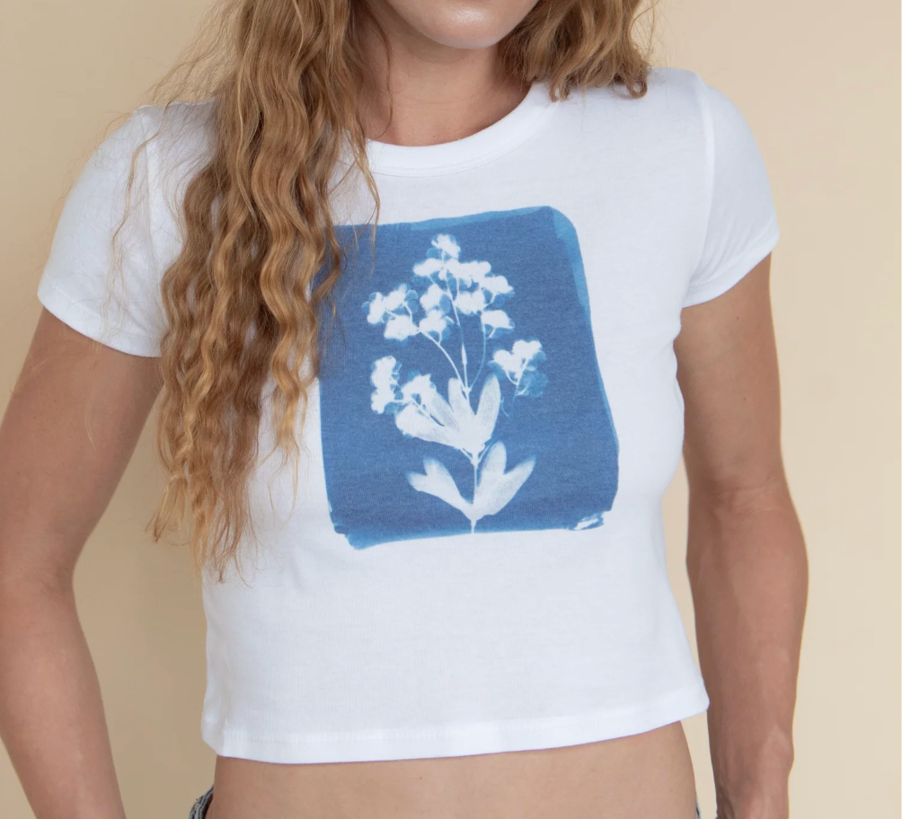 Cyanotype Flower Baby Tee