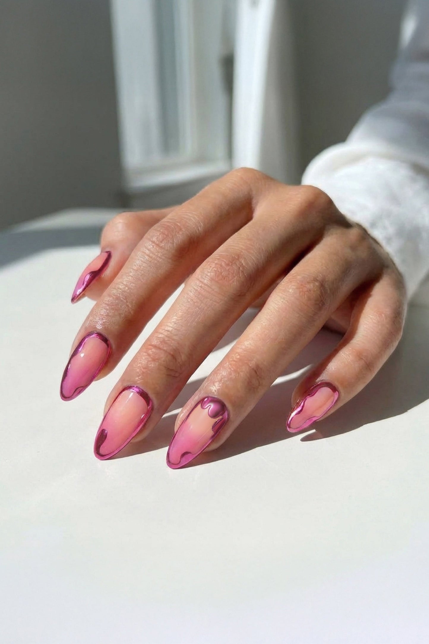 Sunset Chrome Nails