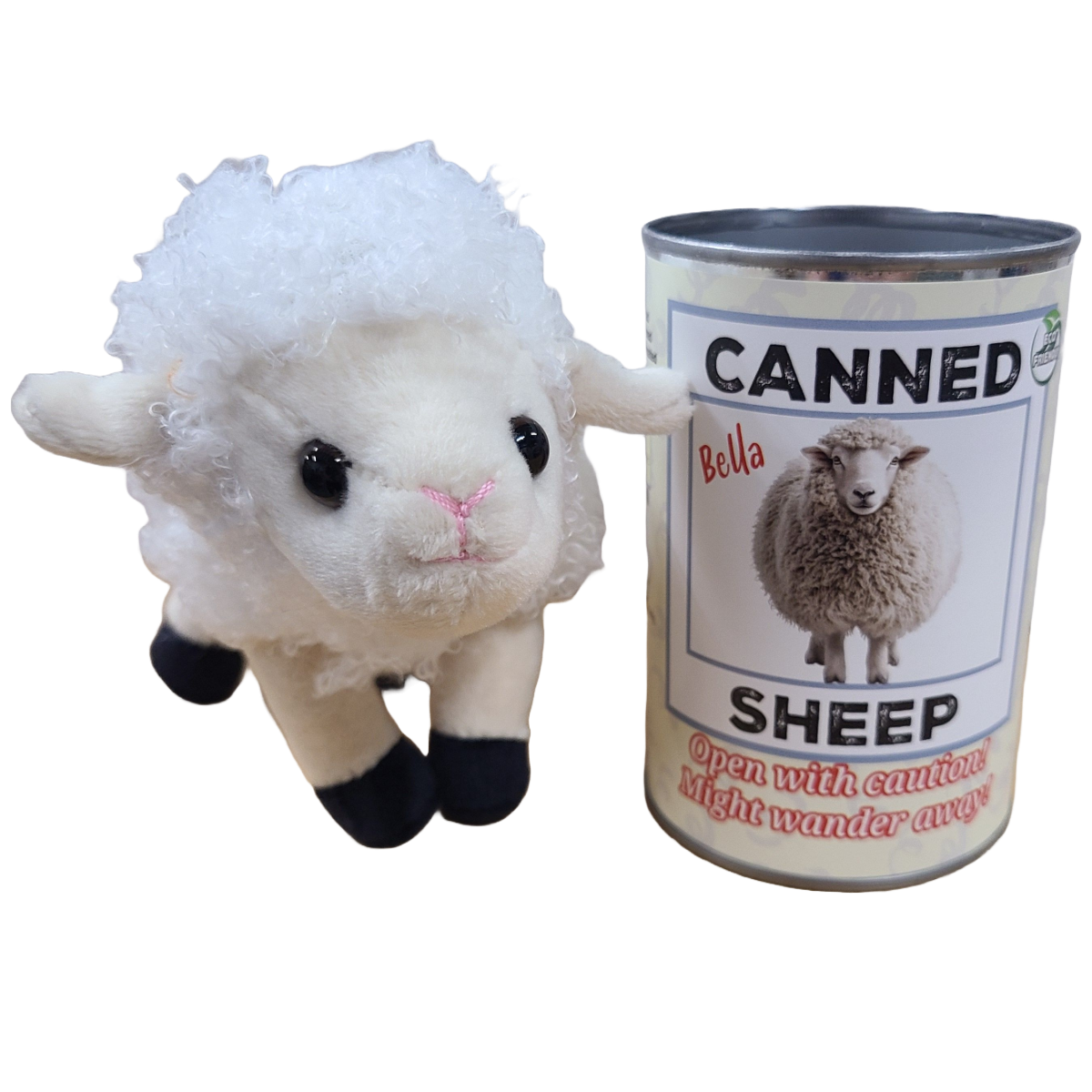 Canned Sheep Stuffed Farm Animal Plush w/Jokes | Unique Gift