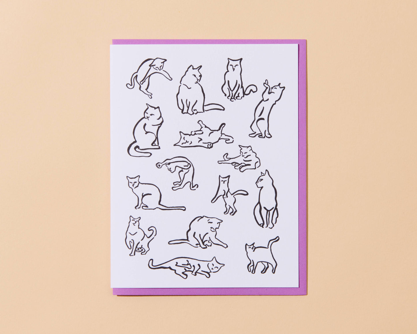 Cattern Cat Pattern Letterpress Greeting Card