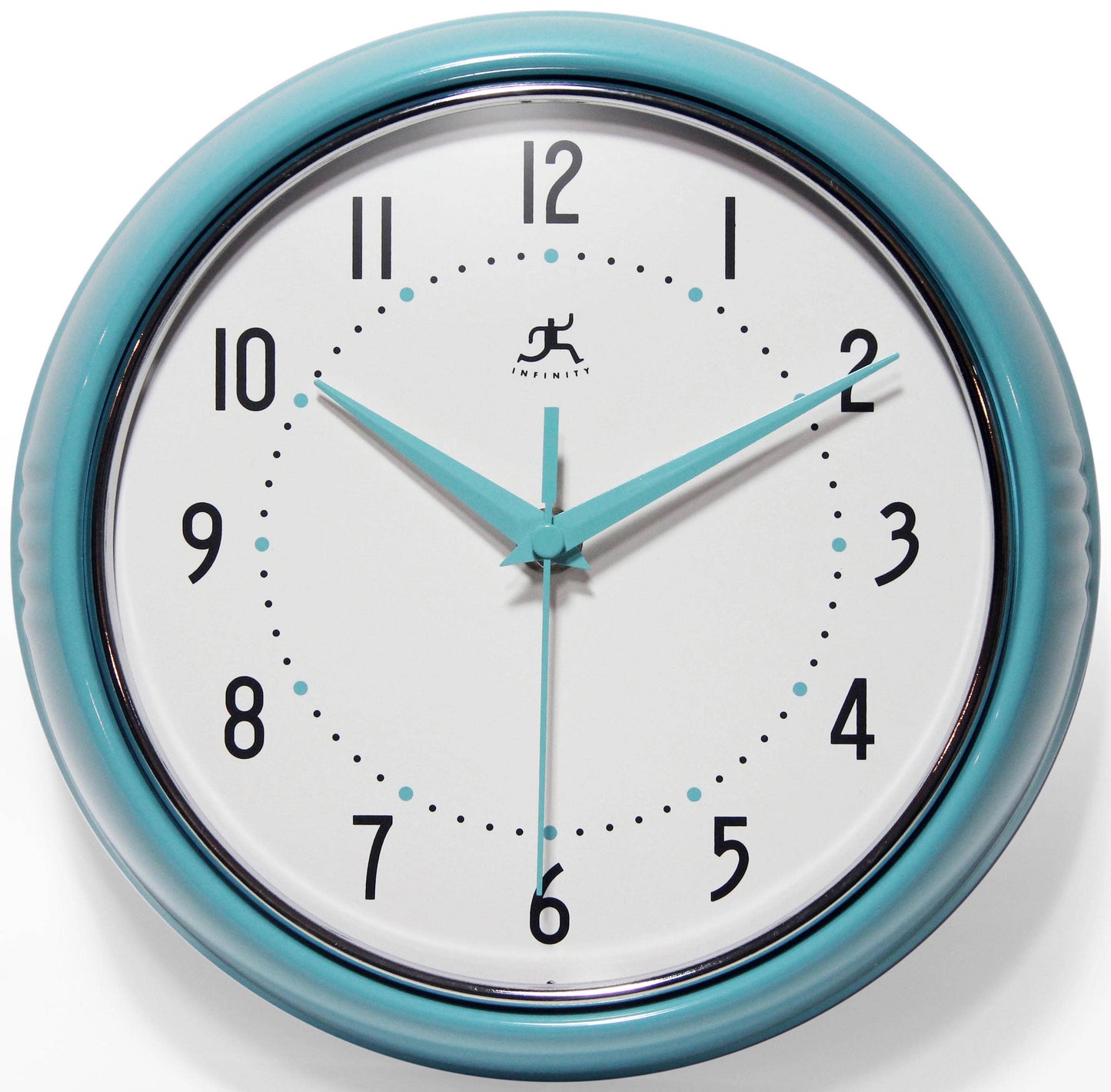 Retro Round Turquoise Indoor Wall Clock