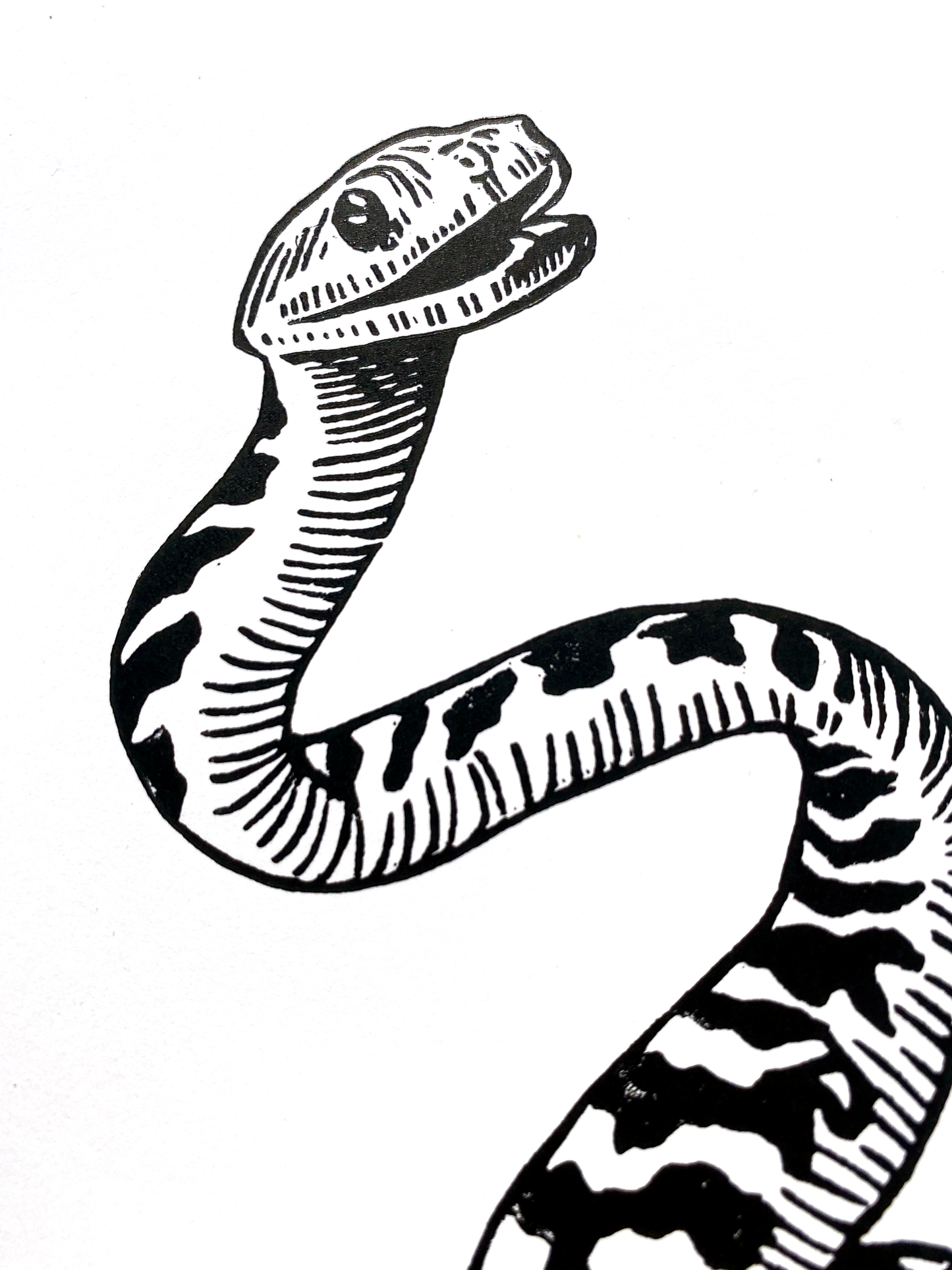 Snake in Boot Linocut Print