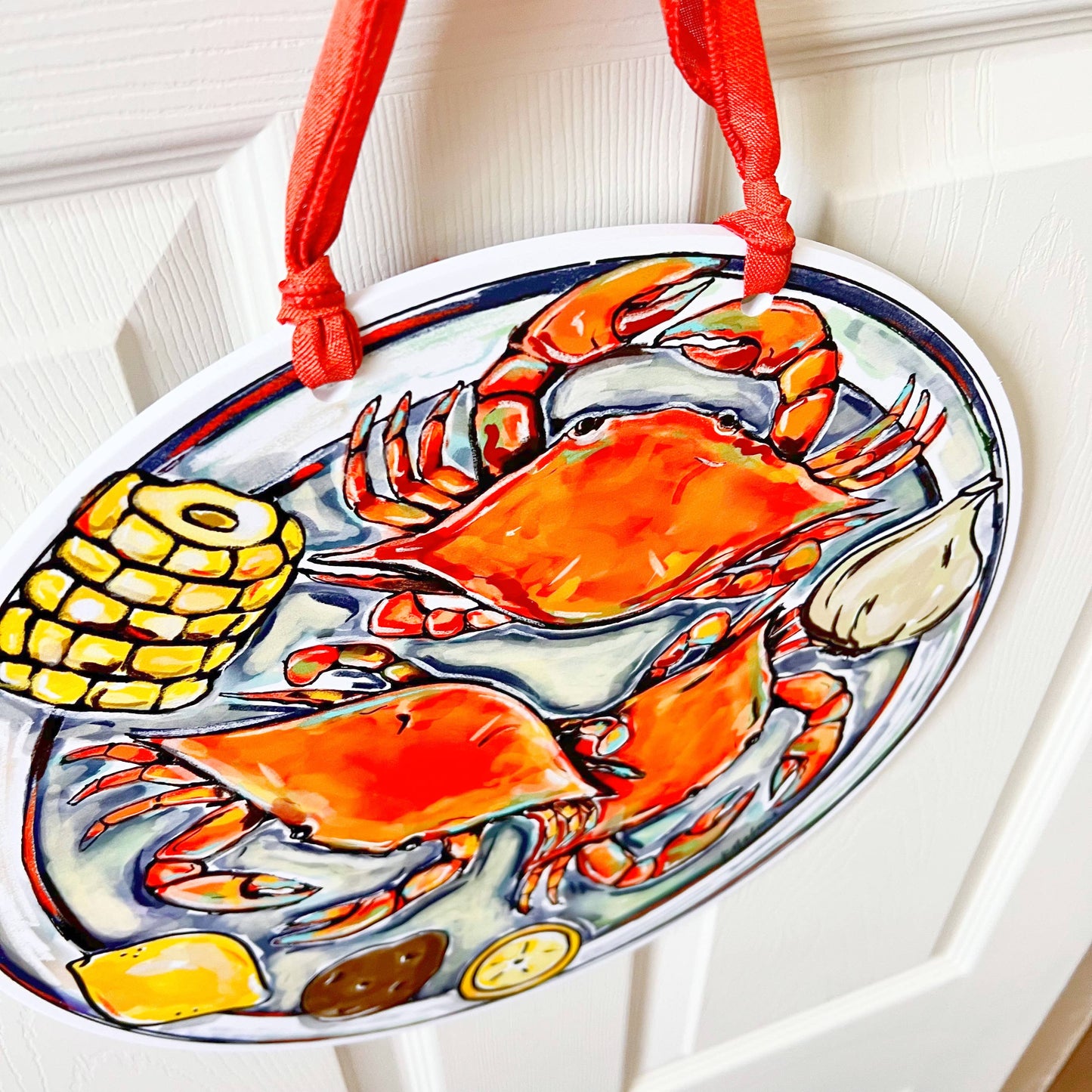 Crab Boil Door Hanger - Southern Decor Seafood Coastal