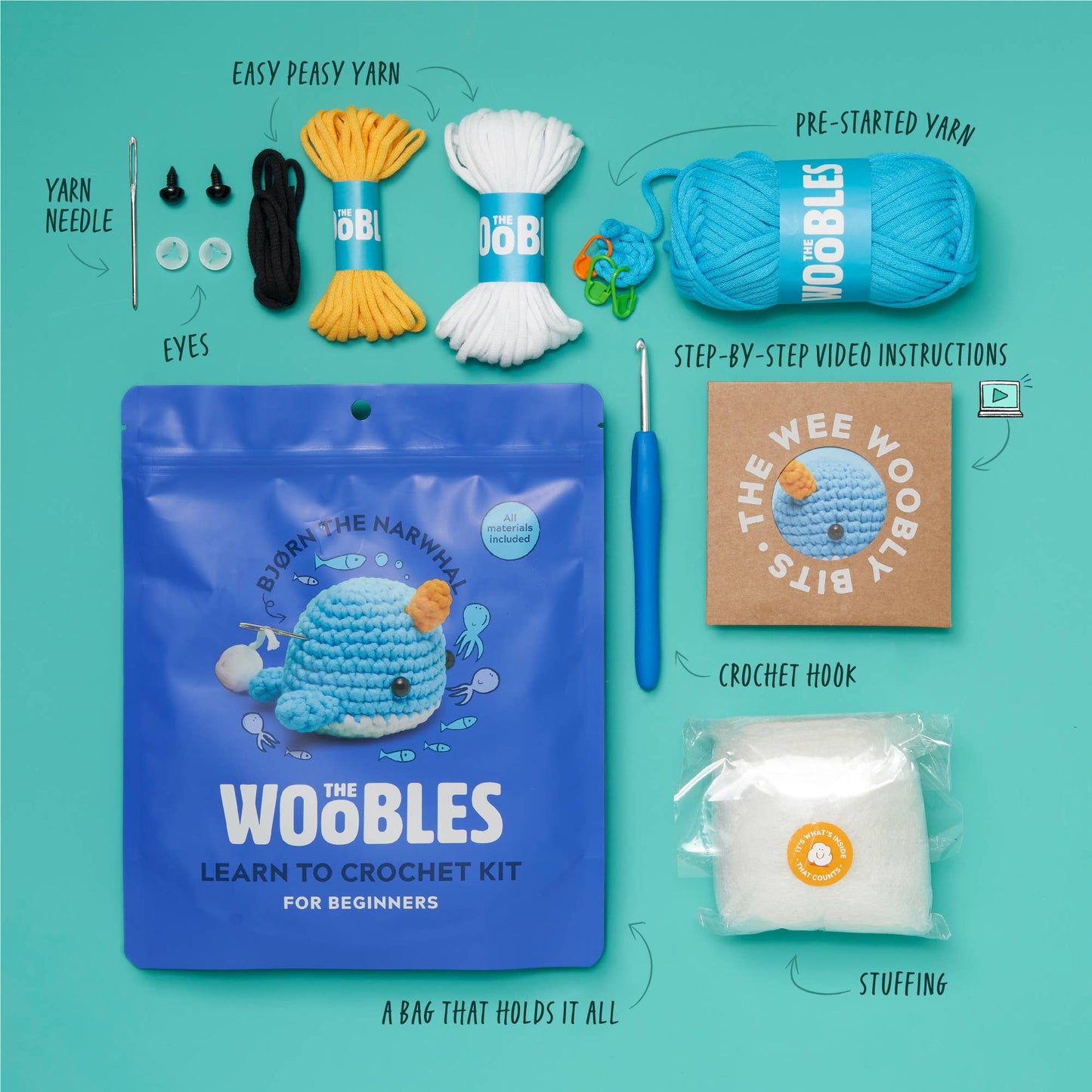 Bjorn the Narwhal Crochet Kit