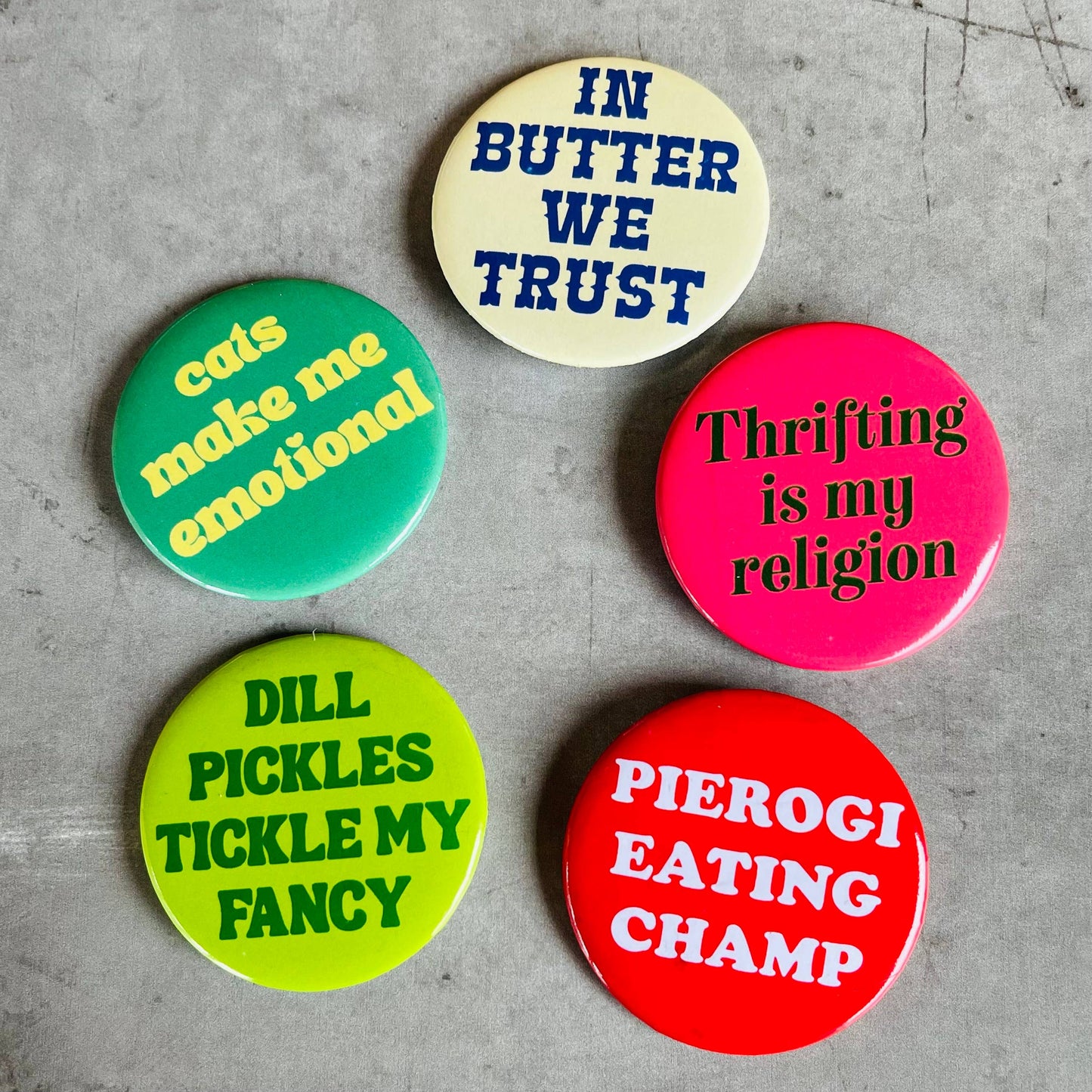 Thrifting is my religion retro style Pinback button pin