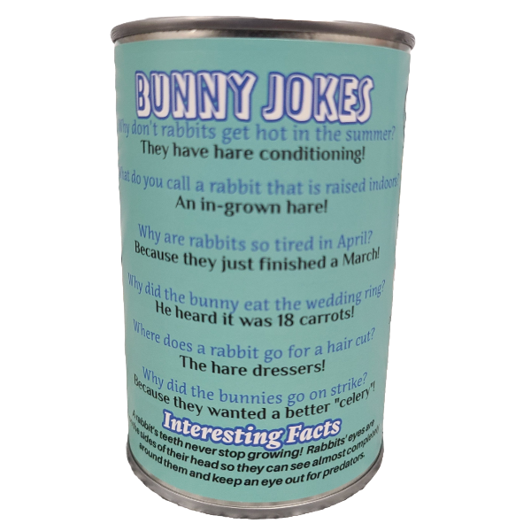 Canned Dutch Bunny| Farm Animal Plush w/Jokes | Unique Gift