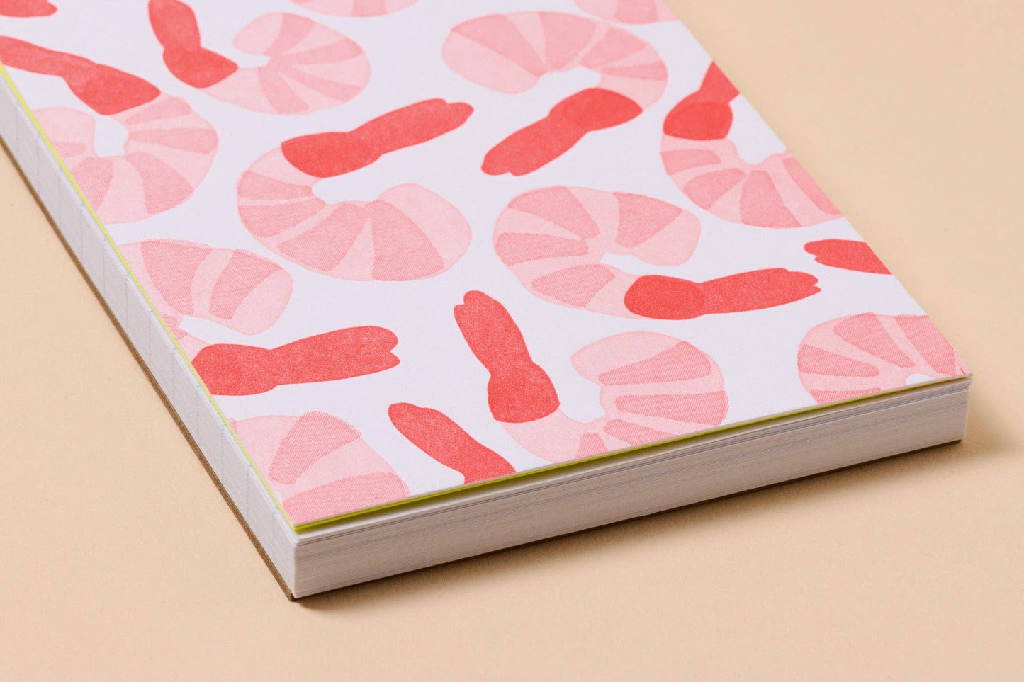 Shrimp Cocktail Letterpress Spiral Pocket Notebook - Valentines Day Gift Mothers Day
