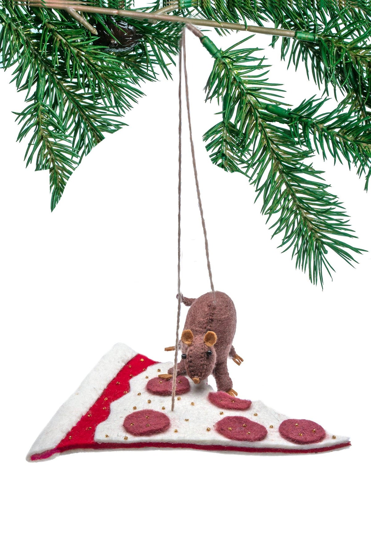 Baby Rat & Pizza Ornament