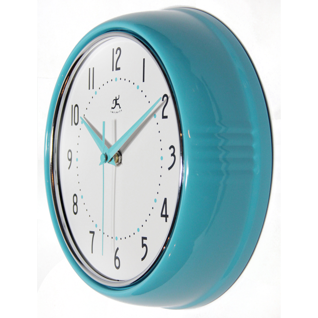 Retro Round Turquoise Indoor Wall Clock