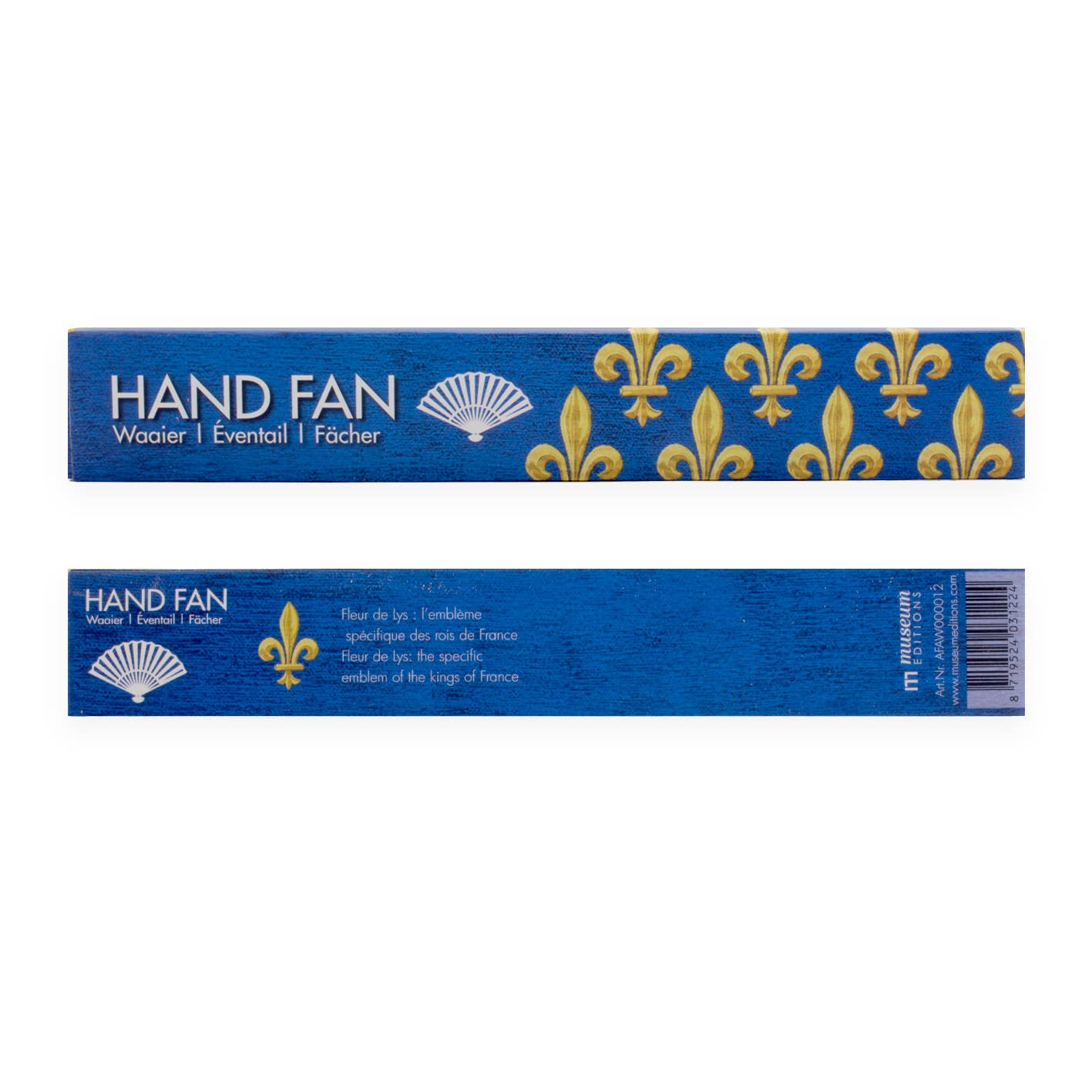 Hand Fan, Bamboo, Fleur de Lys