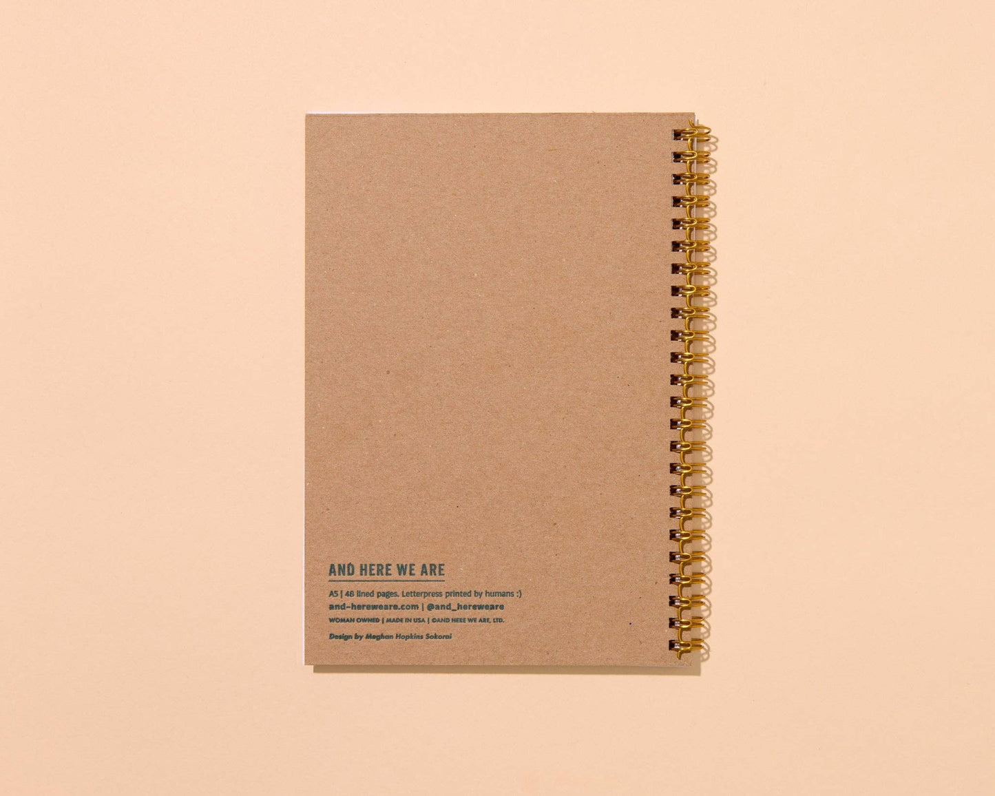 Autumn Quilt Letterpress Spiral Notebook - Valentines Day Gift Mothers Day
