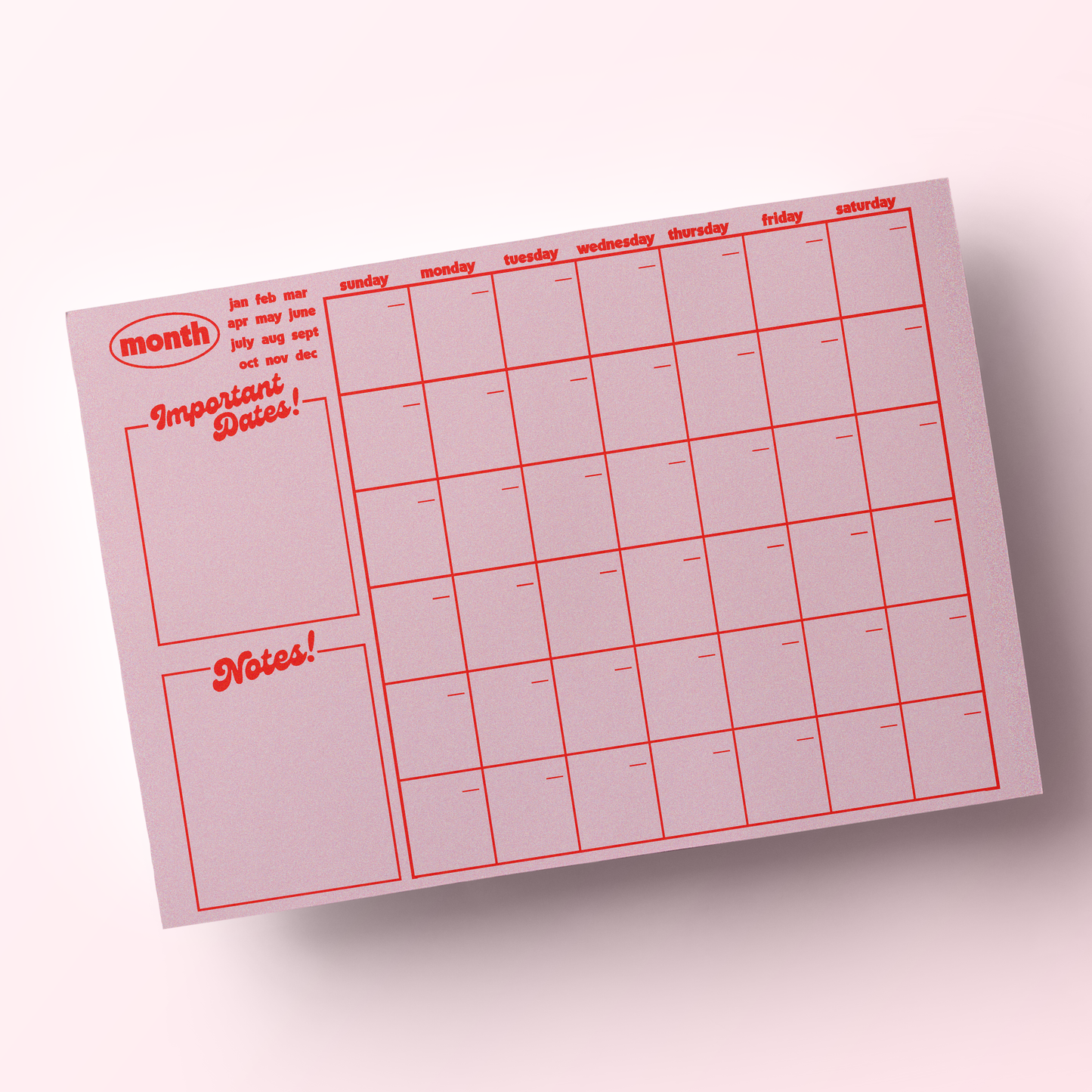 Monthly Notepad