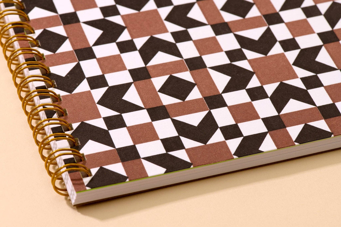 Autumn Quilt Letterpress Spiral Notebook - Valentines Day Gift Mothers Day