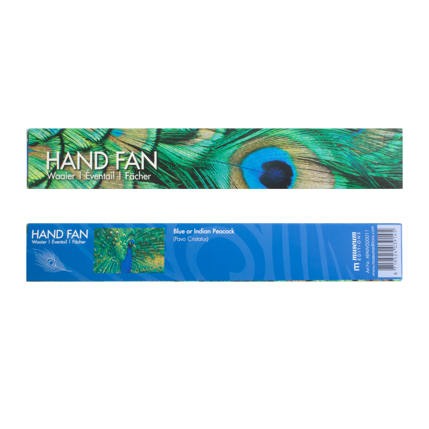Hand Fan, Bamboo, Peacock feathers