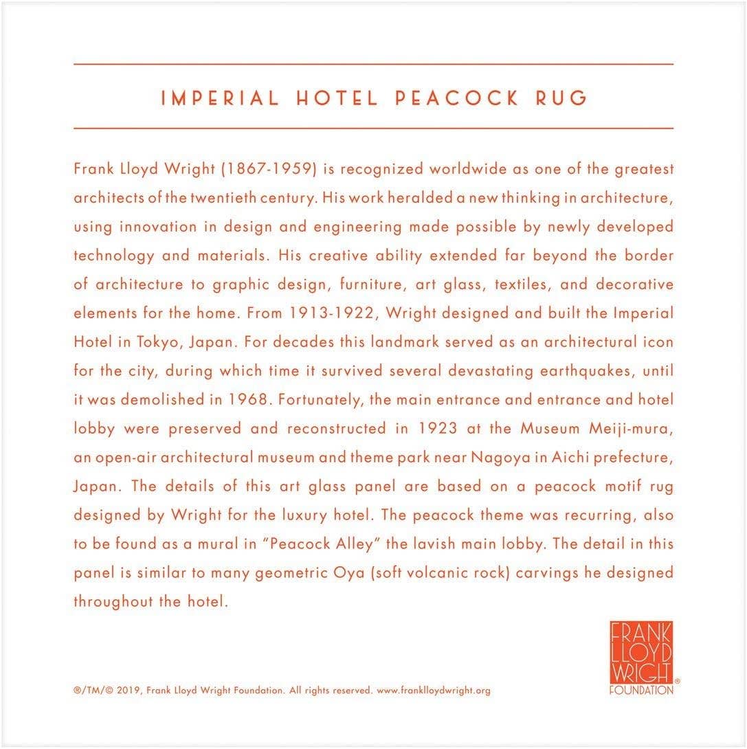 Frank Lloyd Wright Imperial Hotel Peacock Rug 500 Piece Foil Puz,