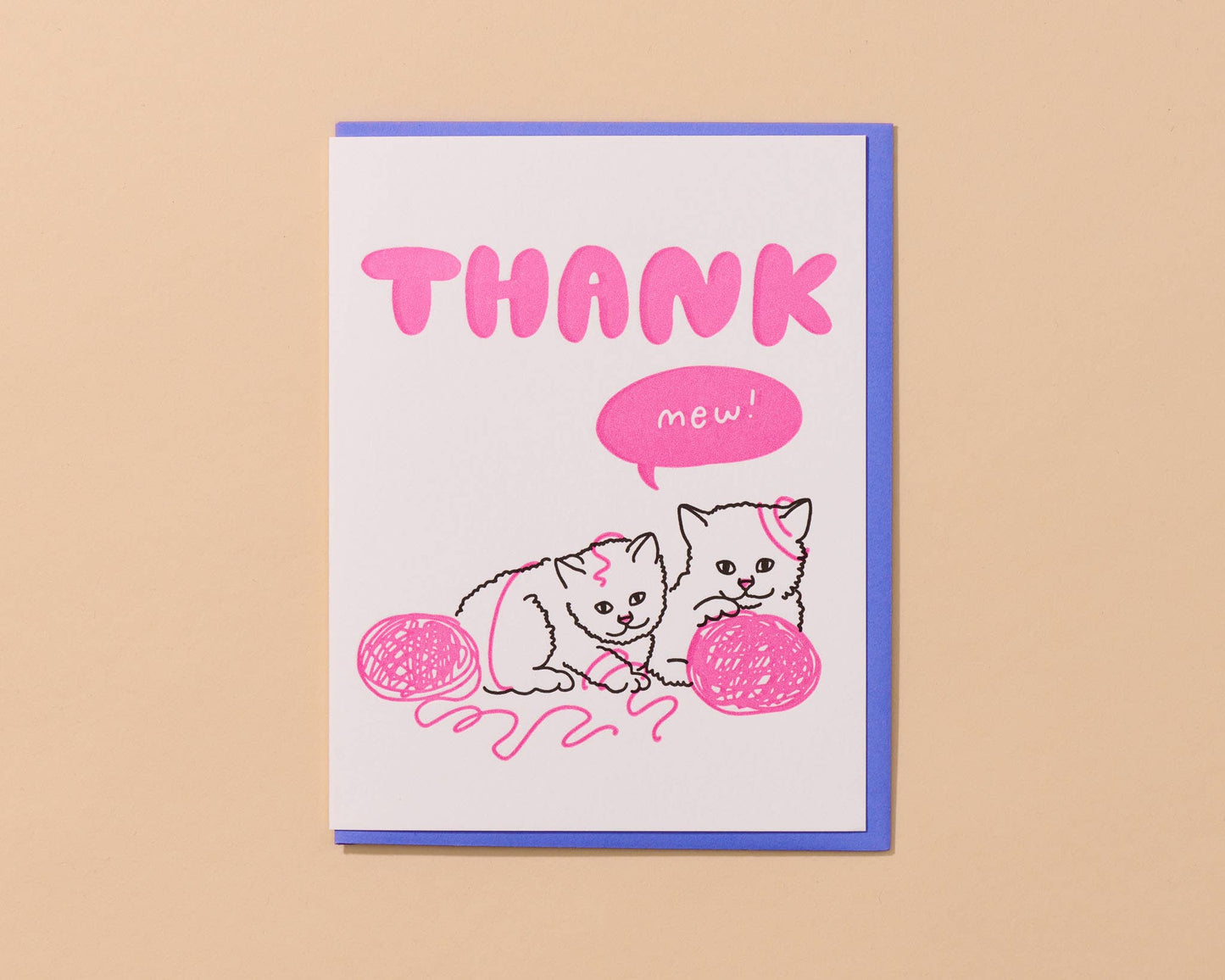 Thank Mew Kitten Letterpress Greeting Card - Cat