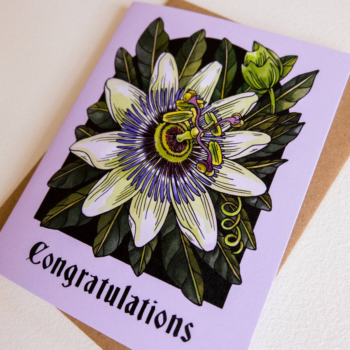 Congratulations Passion Flower Card