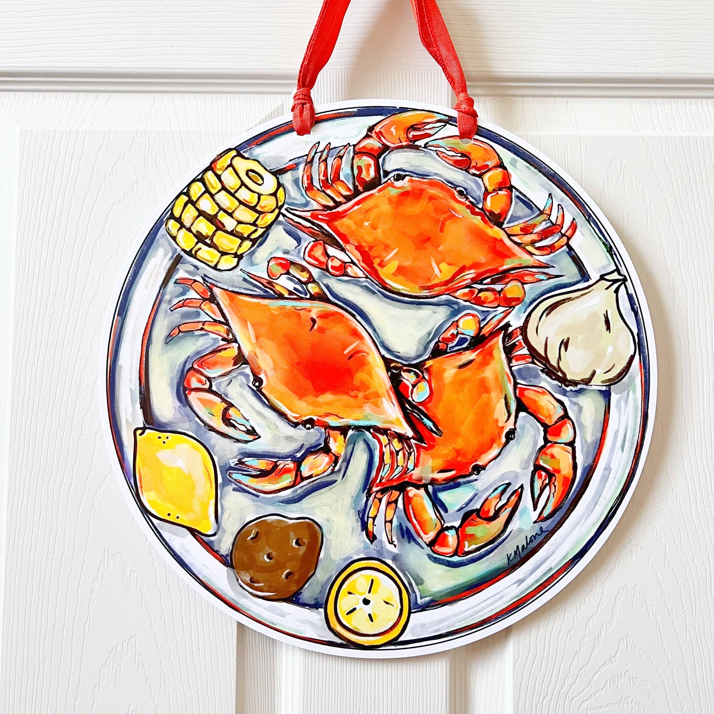 Crab Boil Door Hanger - Southern Decor Seafood Coastal