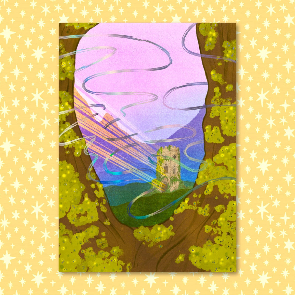 Castle Ruins Holographic Foil Print