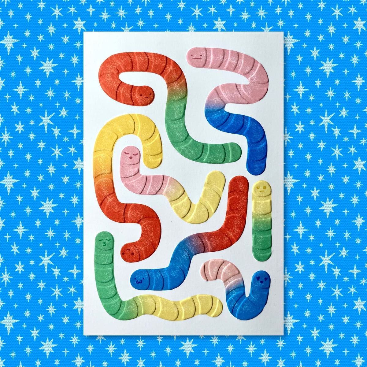 Hand-Embossed Gummy Worm Print