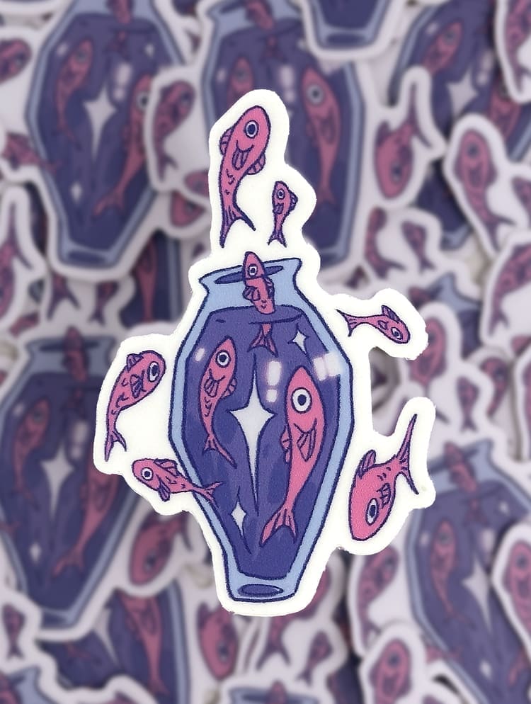 Fish Vase Sticker