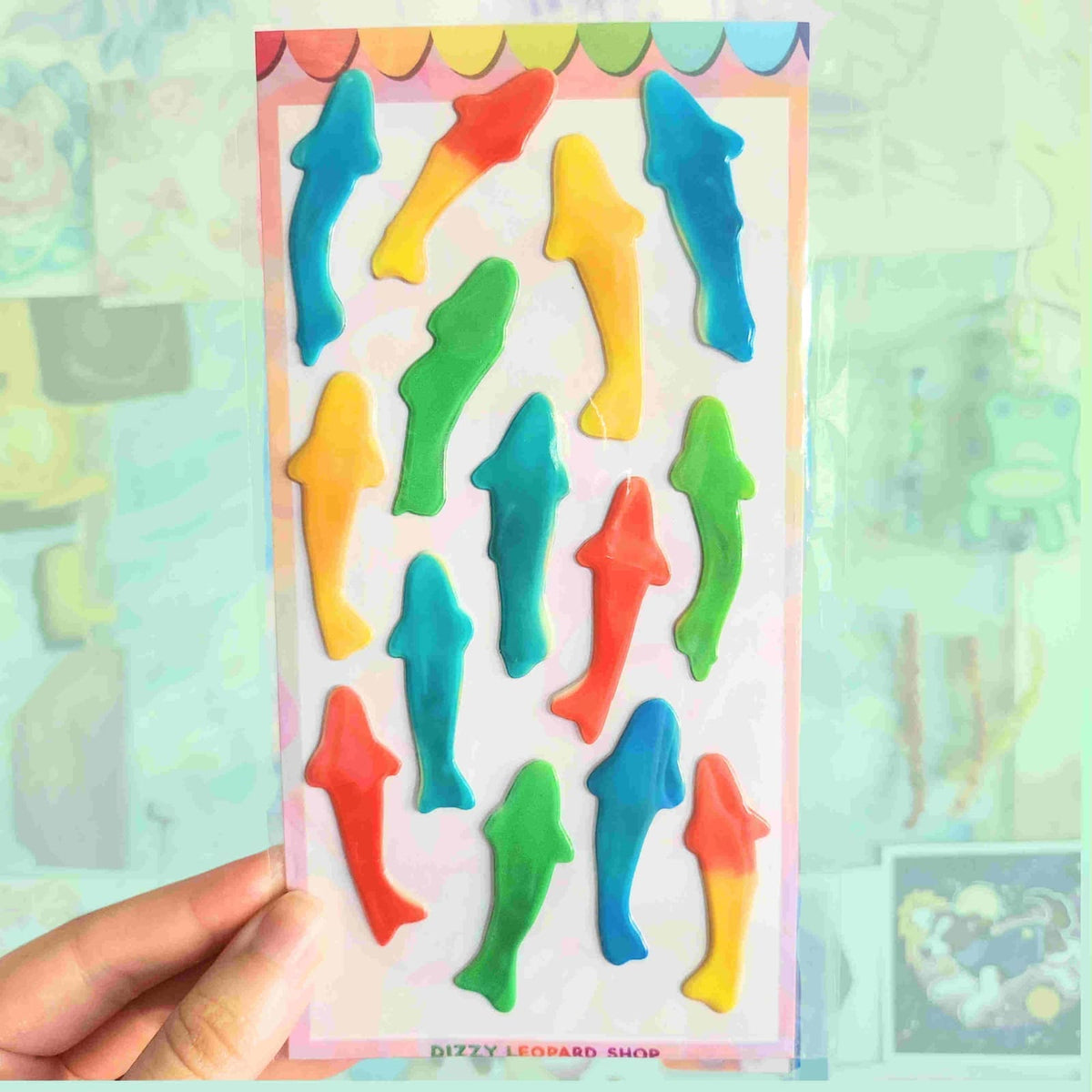 Puffy Shark Candy Sticker Sheet