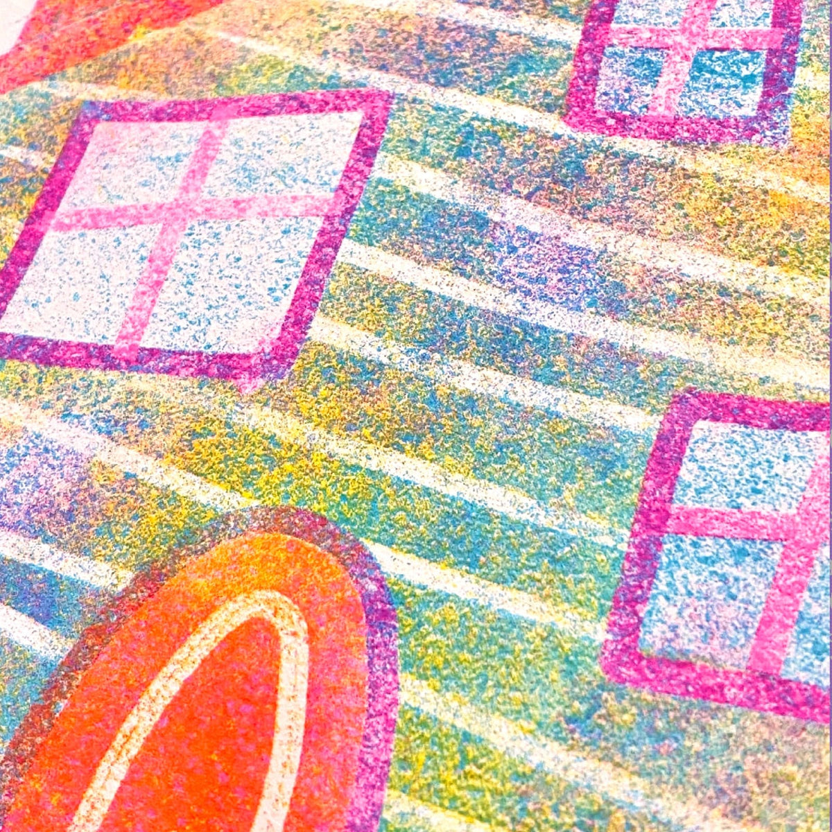 Rainbow House Riso Print