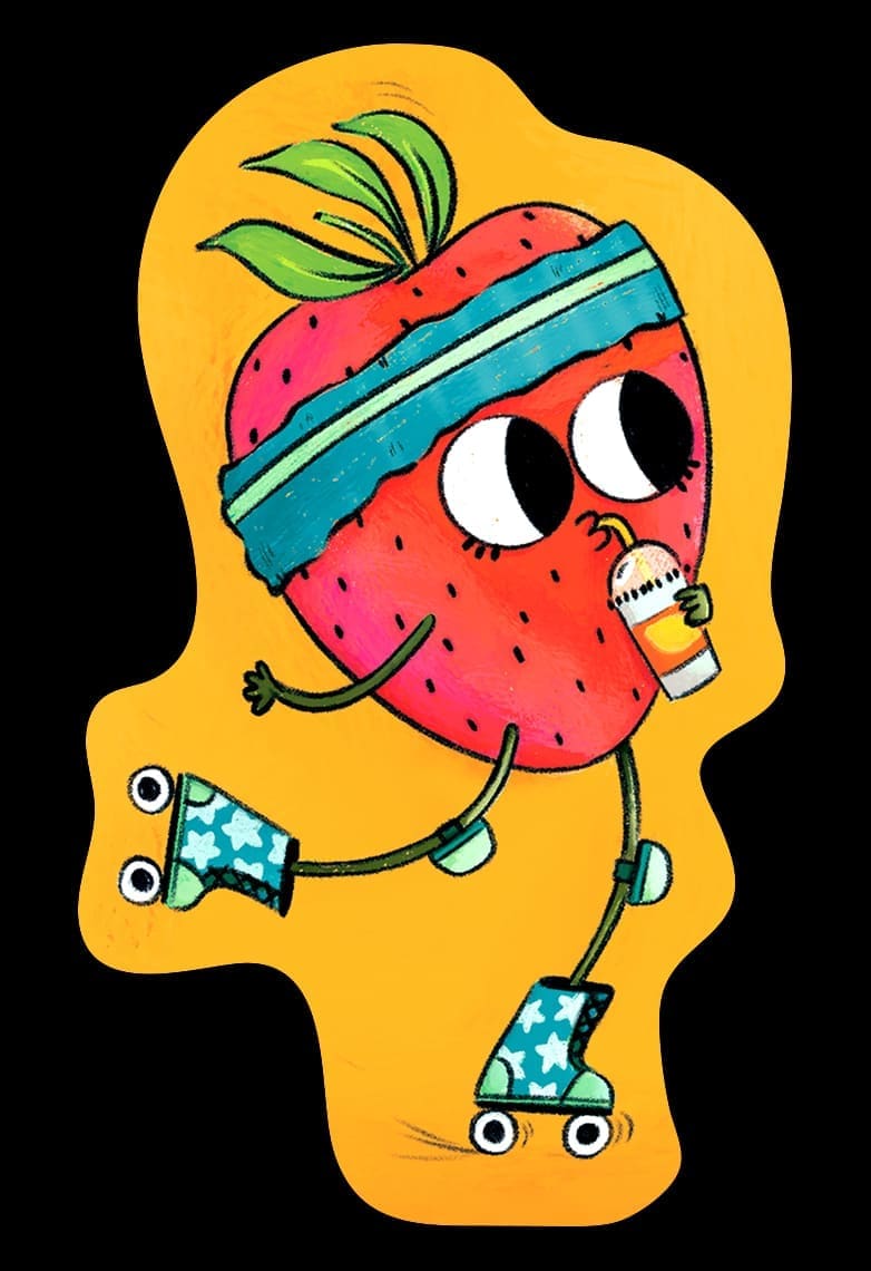 Strawberry Skater Sticker