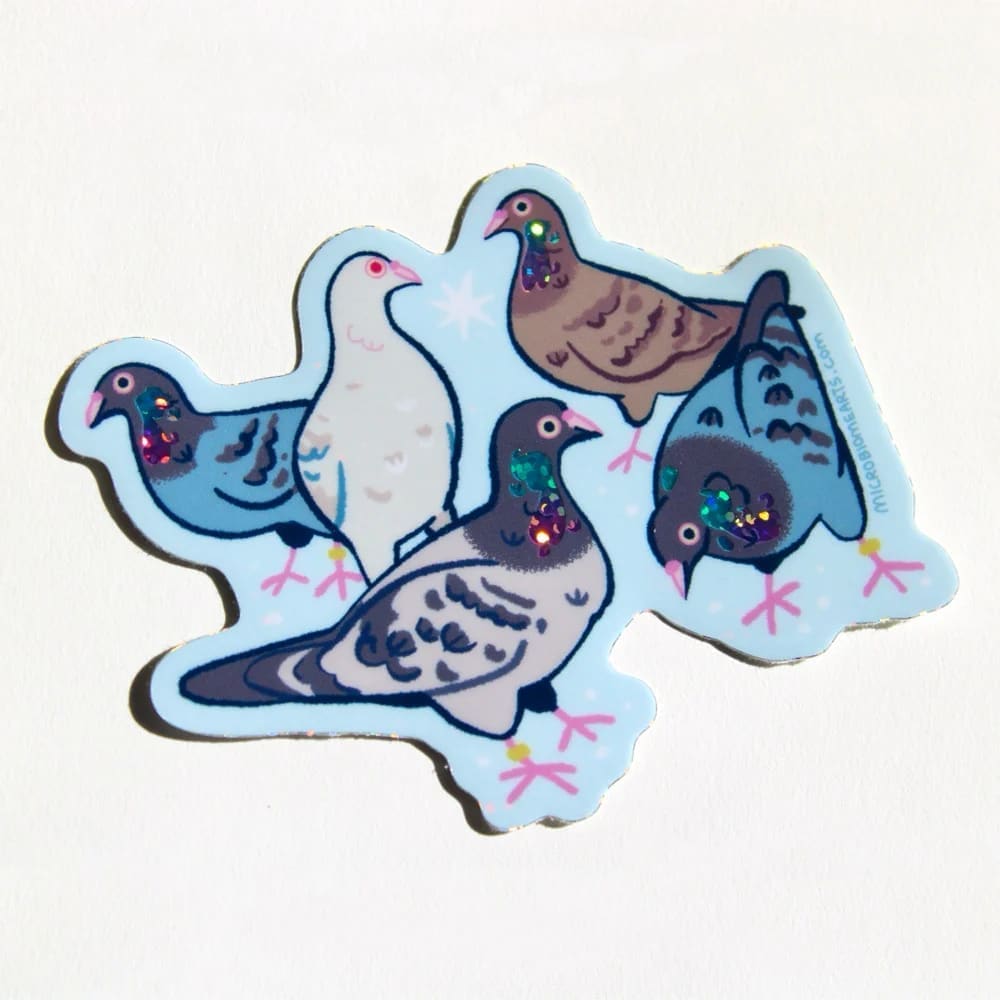 Sparkly Pigeons Sticker