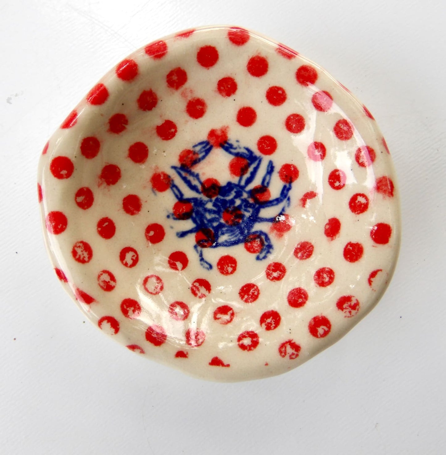 Polka Dot Crab Trinket Dish