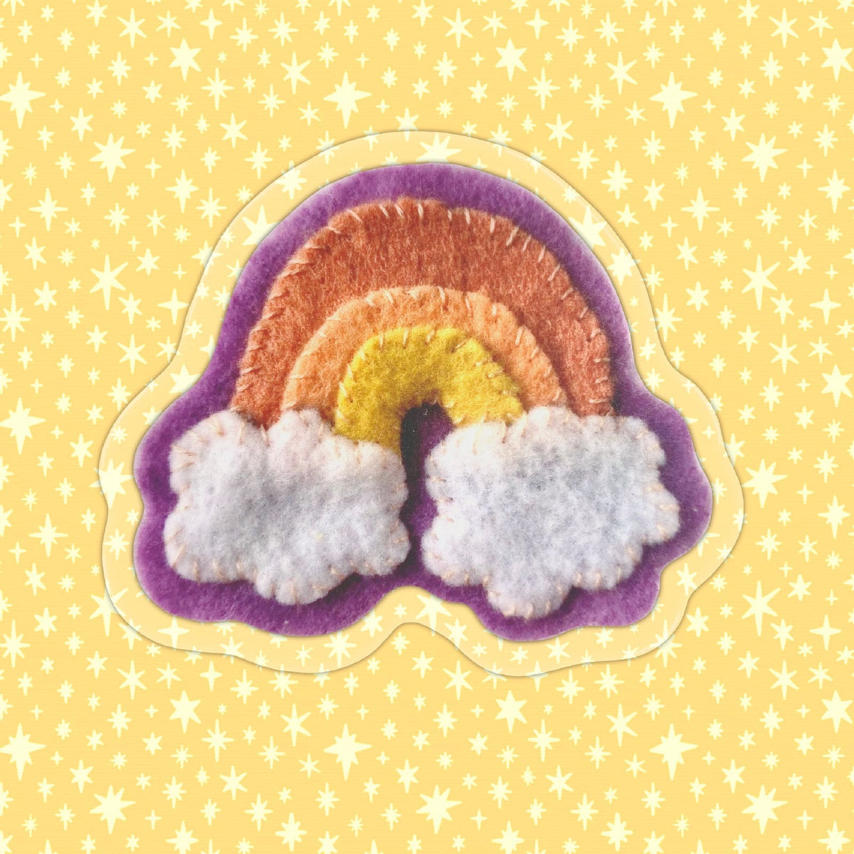 Felt Rainbow Clear Sticker