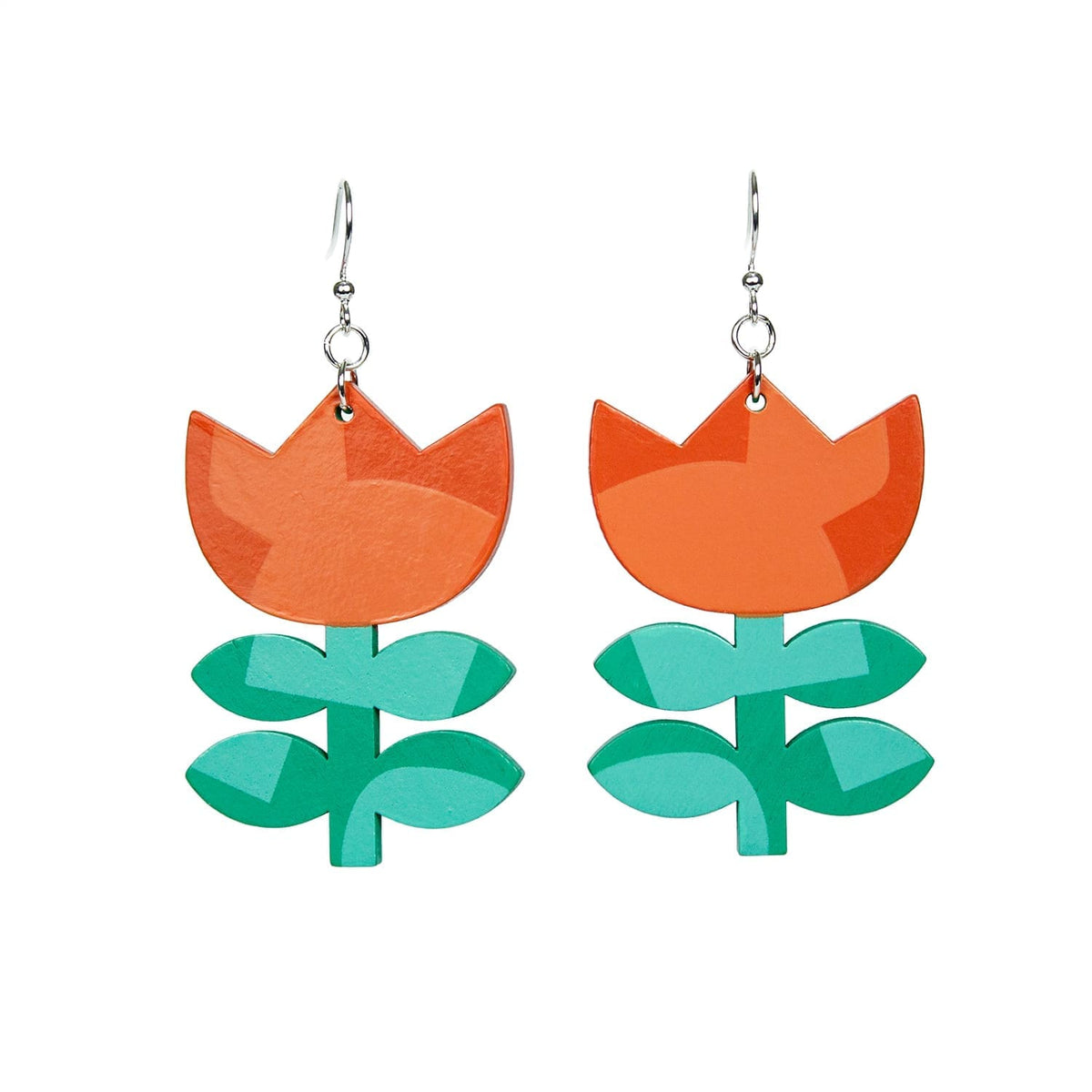 Fresh From The Garden Wood Earrings In Red