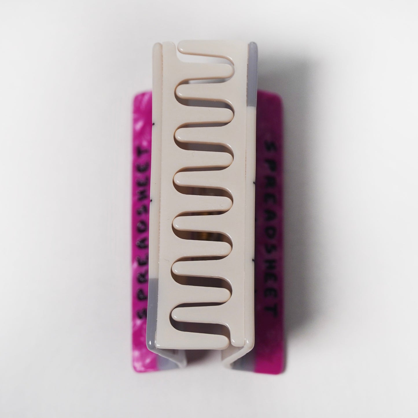 Pink Spreadsheet Hair Claw