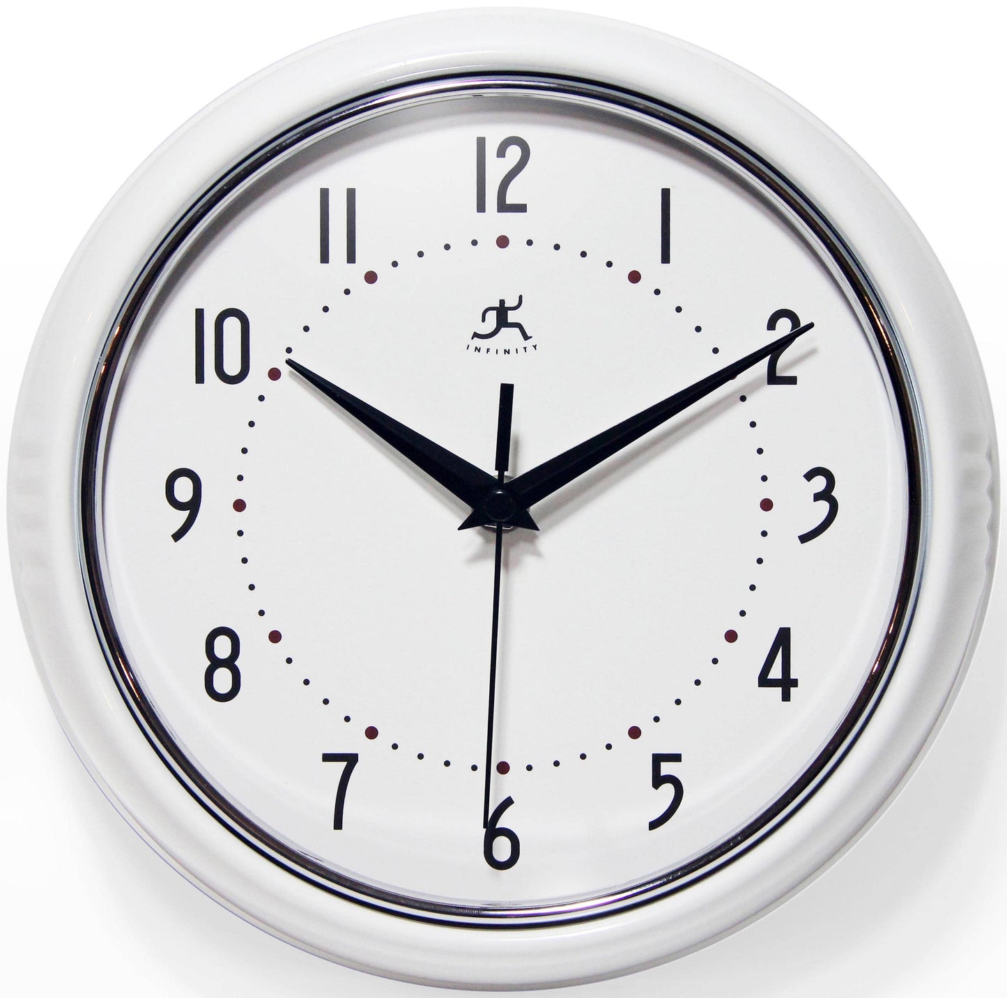 Retro Round White Indoor Wall Clock 9.5 Inch