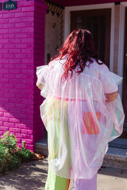 Size Inclusive Plus Size Ruffle Maxi Dress Sheer Pink