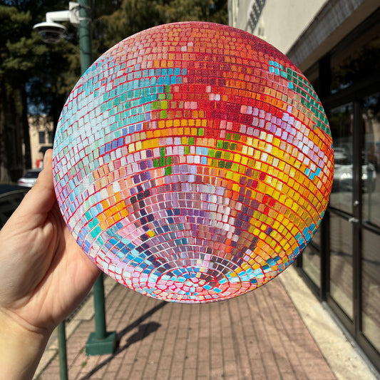 Orange Glow Disco Ball Canvas Print