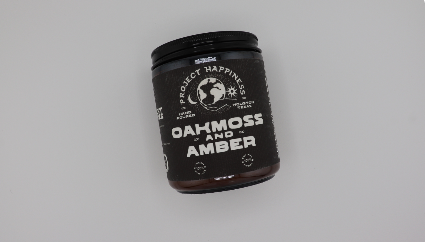 Oakmoss and Amber Soy Candle - 8oz | Valentine's Scent