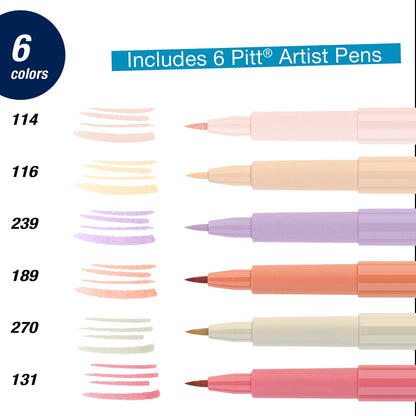 Pitt Artist Pen, Manga Kaoiro Set - Wallet of 6