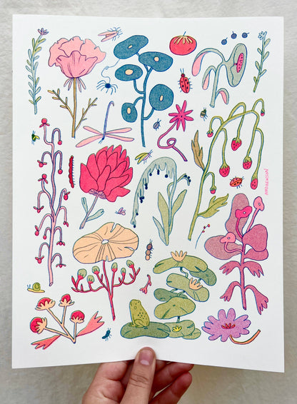 Floral Small Riso Print