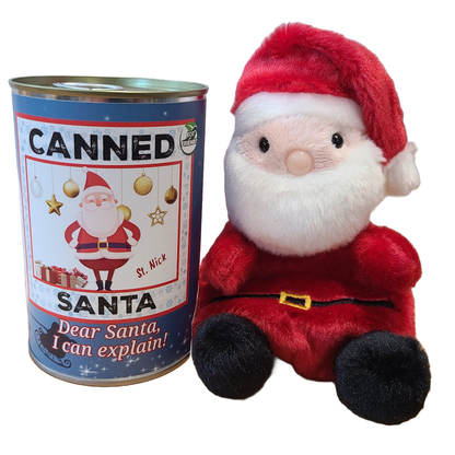 Canned Santa | Plush Jolly St. Nick w/Jokes | Christmas