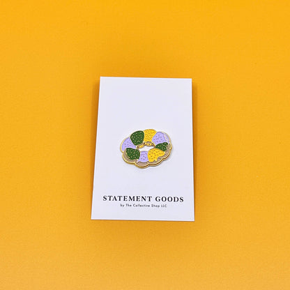 Mardi Gras King Cake Enamel Pin