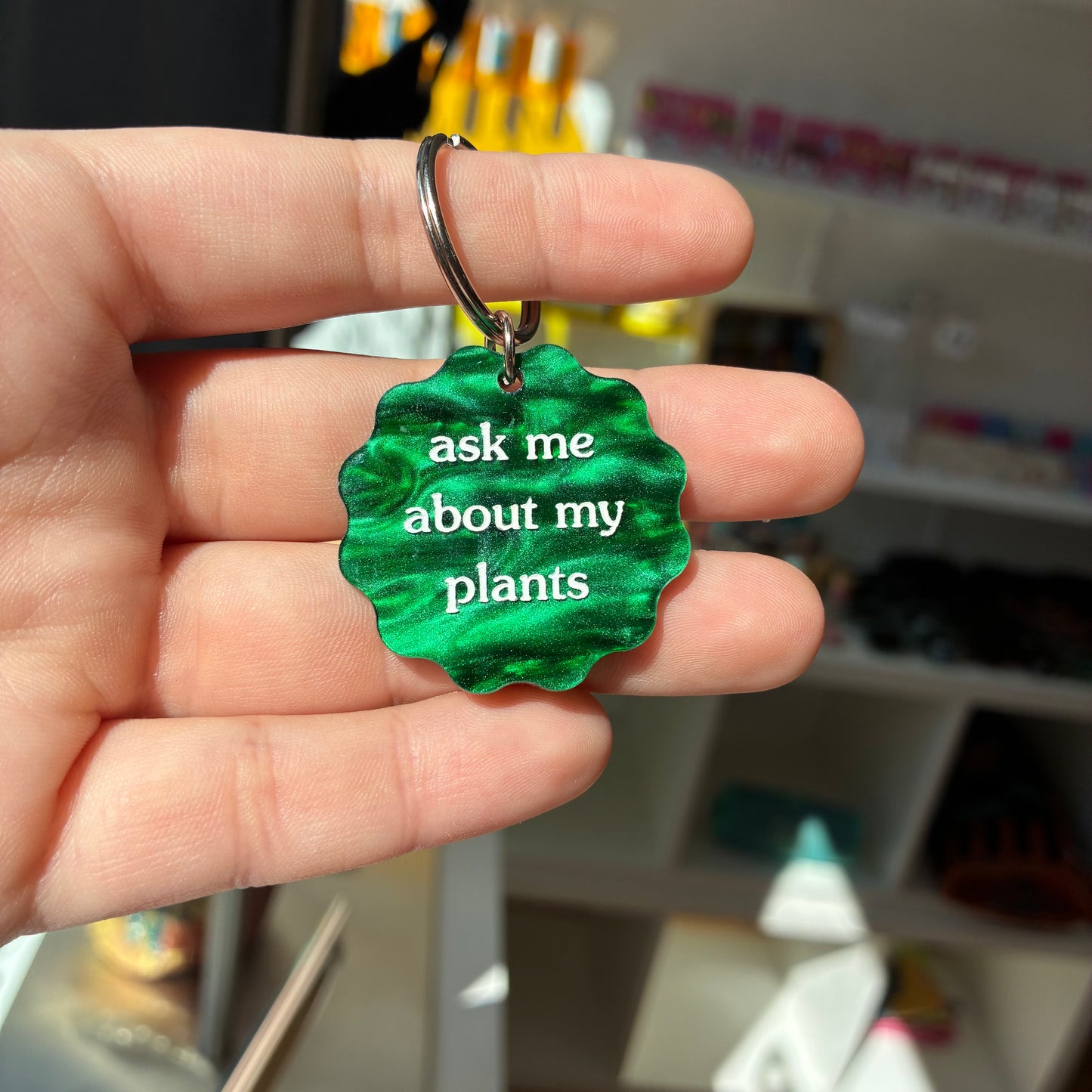 Ask Me About My Plants Keychain