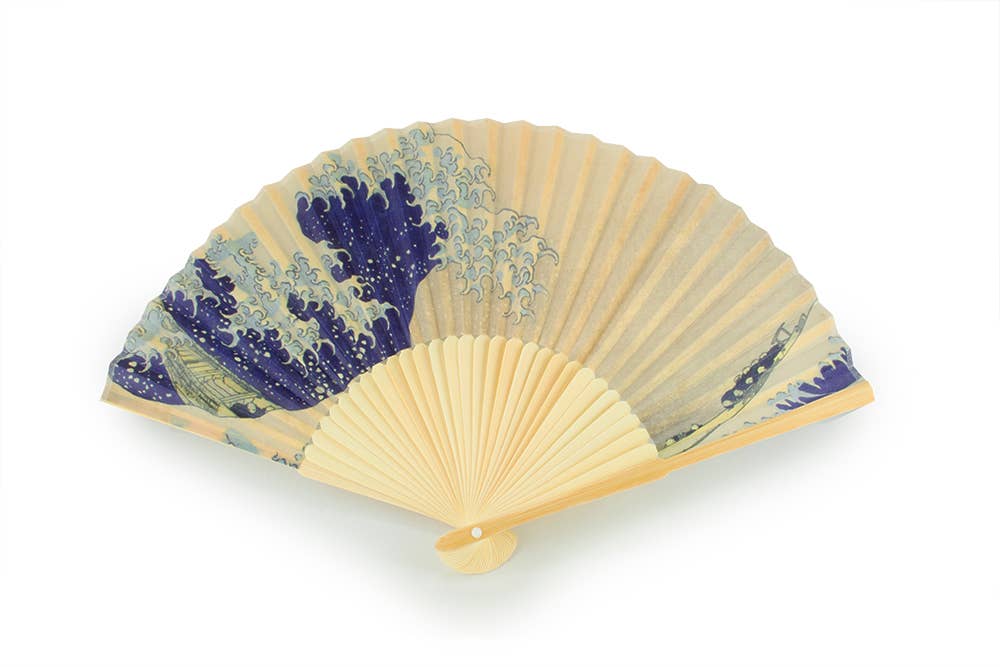 Hand Fan, Bamboo,  Hokusai, The Great Wave