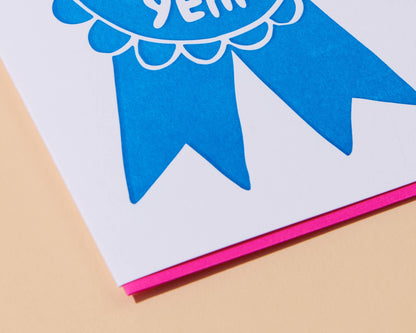 Mom Ribbon Thank You Letterpress Greeting Card - Mother's Day