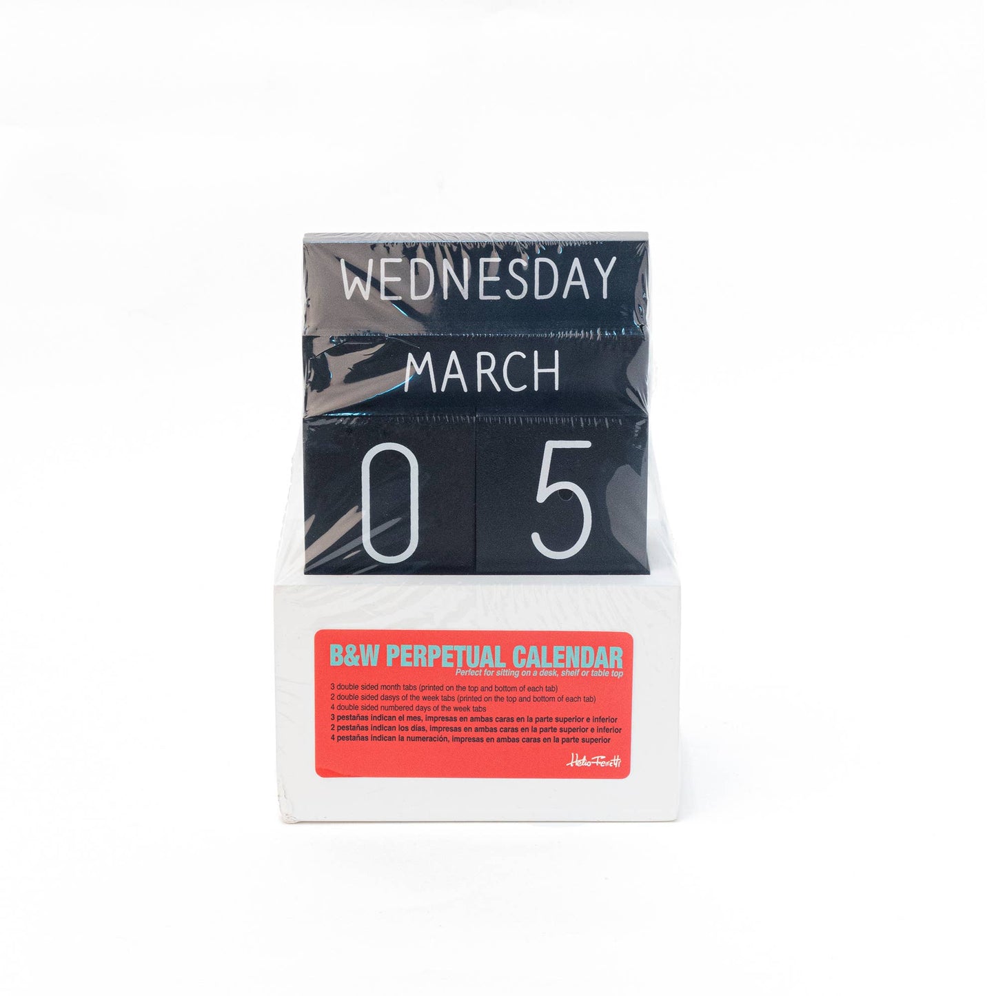 BLACK WOODEN PERPETUAL CALENDAR HF